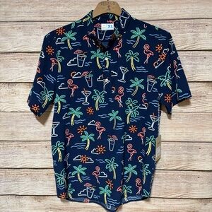 Chubbies The Neon Lights Friday Shirt Beach Tropical Button Up Kittle Men's XL